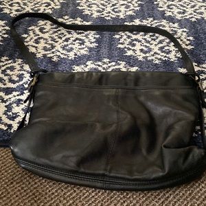 Black purse with strap